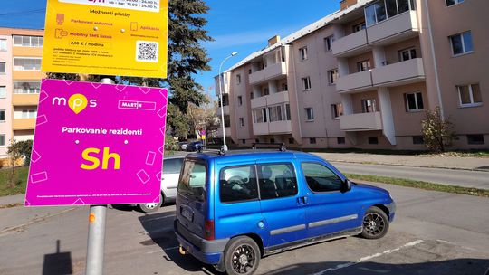 Parkovanie v centre Martina je rozdelené do...