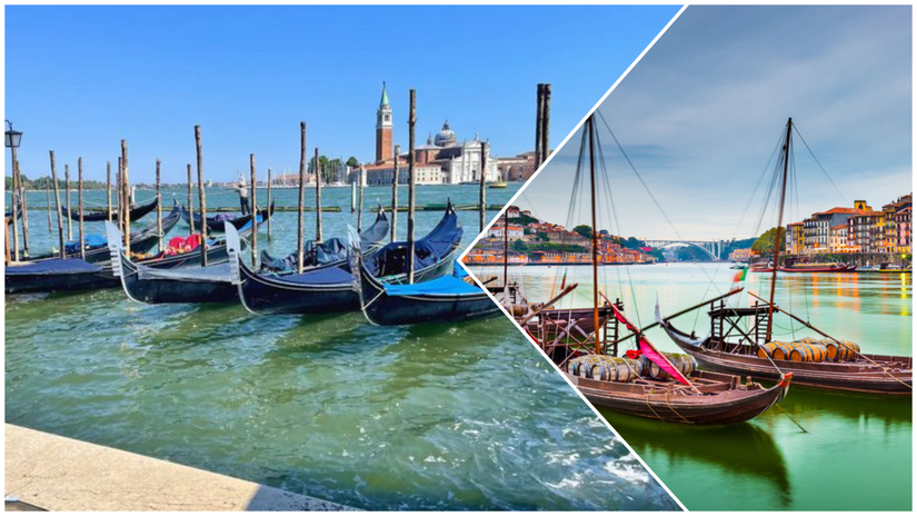 koláž, Benátky, Porto