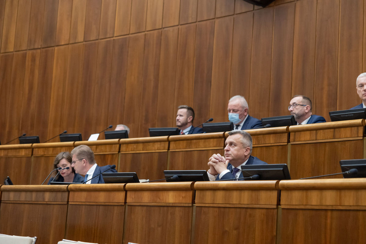 Poverený predseda NR SR Peter Žiga a líder SNS...