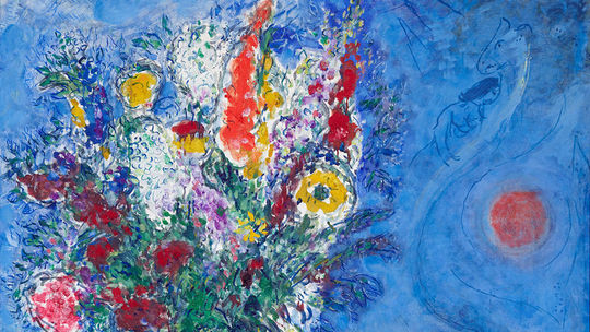 Marc Chagall: Spiaca s kvetinami, 1972