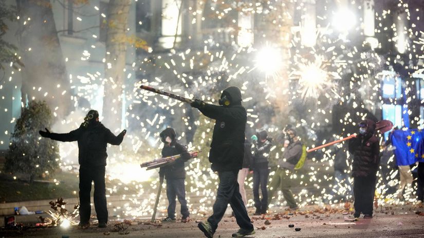 Gruzínsko, demonštrácia, protest