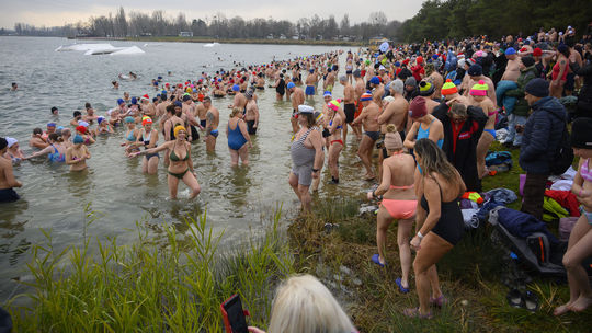 Otužilci v Bratislave v sobotu 14. decembra...