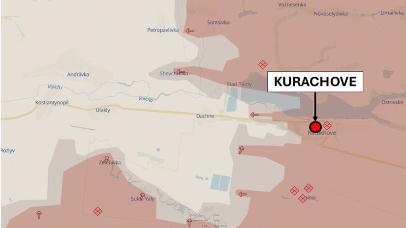 Kurachove, situácia k 1. januáru 2025.