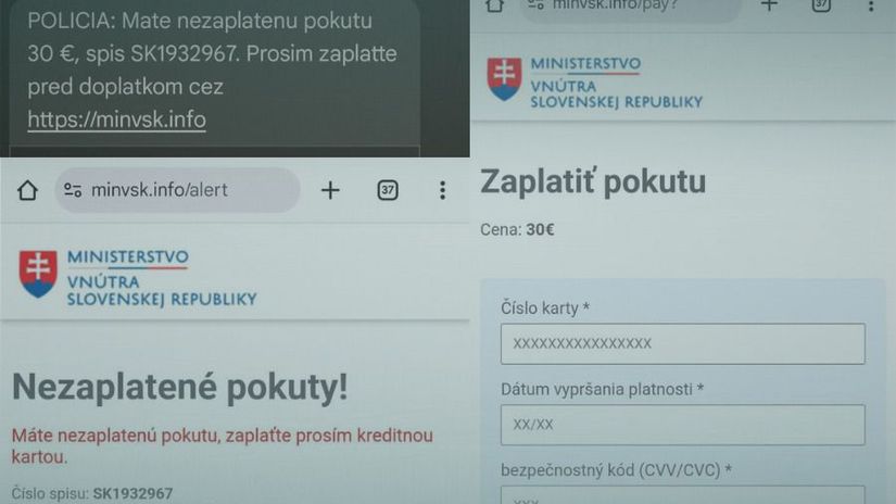 podvod, falošná pokuta