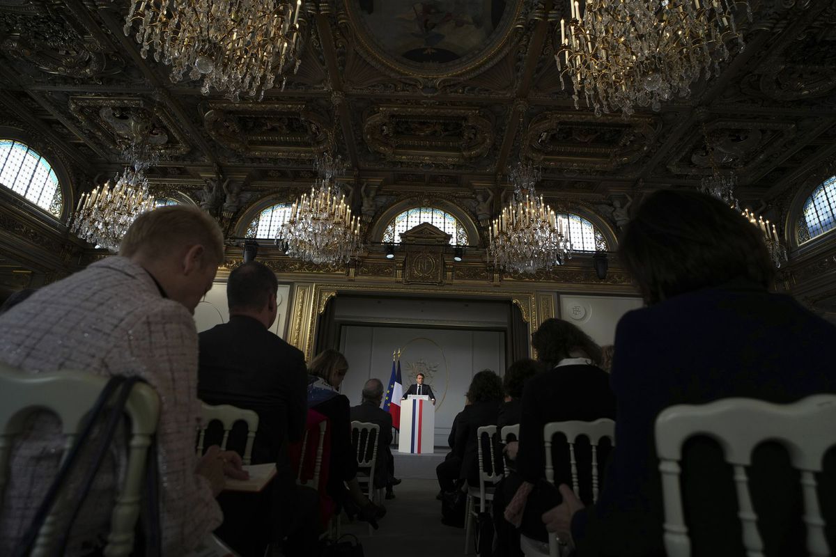 Francúzsky prezident Emmanuel Macron v prejave...
