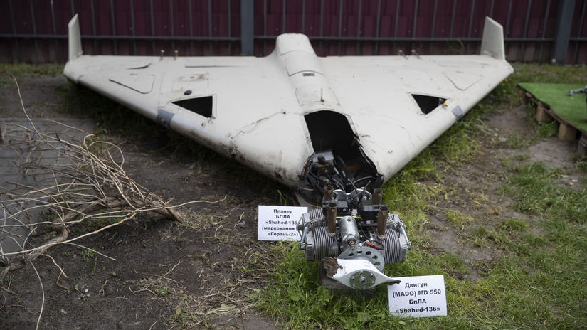 Zostrelený dron Shahed 136 v Kyjeve