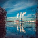 smog, znečistenie, ovzdušie, fabrika, továreň, špina, závod, komíny, jazero, dym,