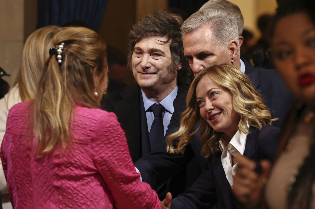 Prezident Argentíny Javier Milei a talianska...