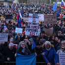 protest, demonštrácia, transparenty, Slovensko patrí do EÚ