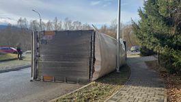 Prevrátený kamión v Námestove
