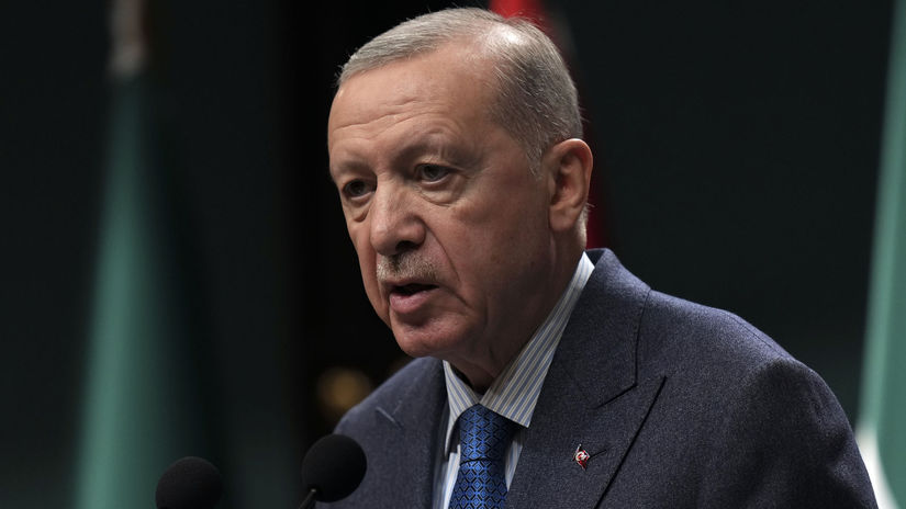 Turecký prezident Recep Tayyip Erdogan v Ankare...
