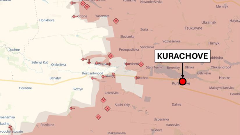 Okolie Kurachova, situácia k 18. februáru 2025...