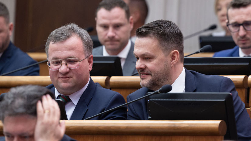 Poslanci Radomír Šalitroš a Samuel Migaľ