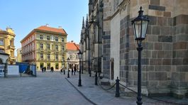Verejne osvetlenie pri Dome sv. Alzbety v Kosiciach