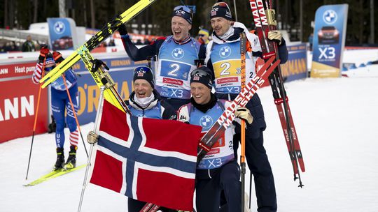 nórska biatlonová štafeta