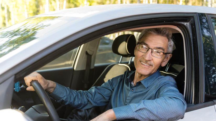 senior, vodič, auto