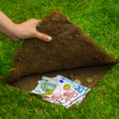 záhradná architektúra, záhrada, trávnik, peniaze