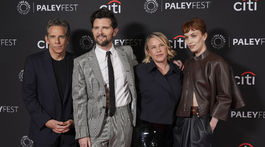 Zľava: Ben Stiller, Adam Scott, Patricia Arquette a Britt Lower na premietaní nových epizód Severance.
