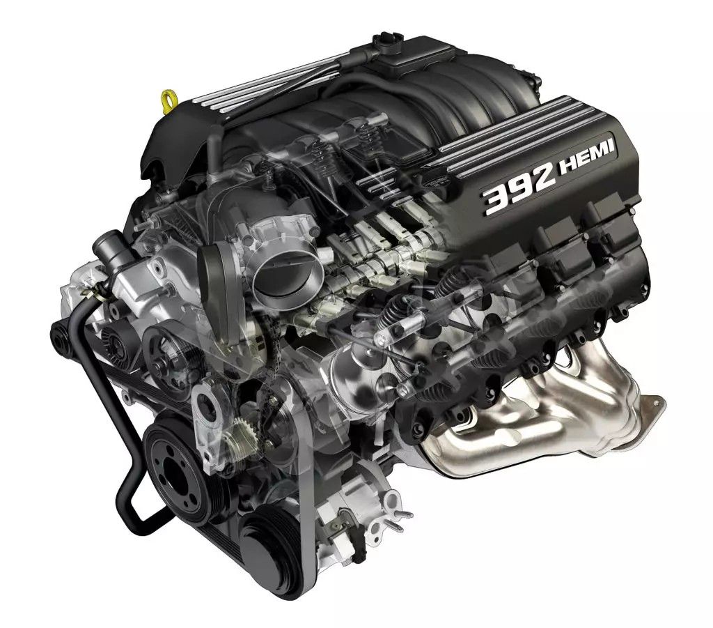 Motor Hemi V8 s objemom 6,4 litra - prierez.