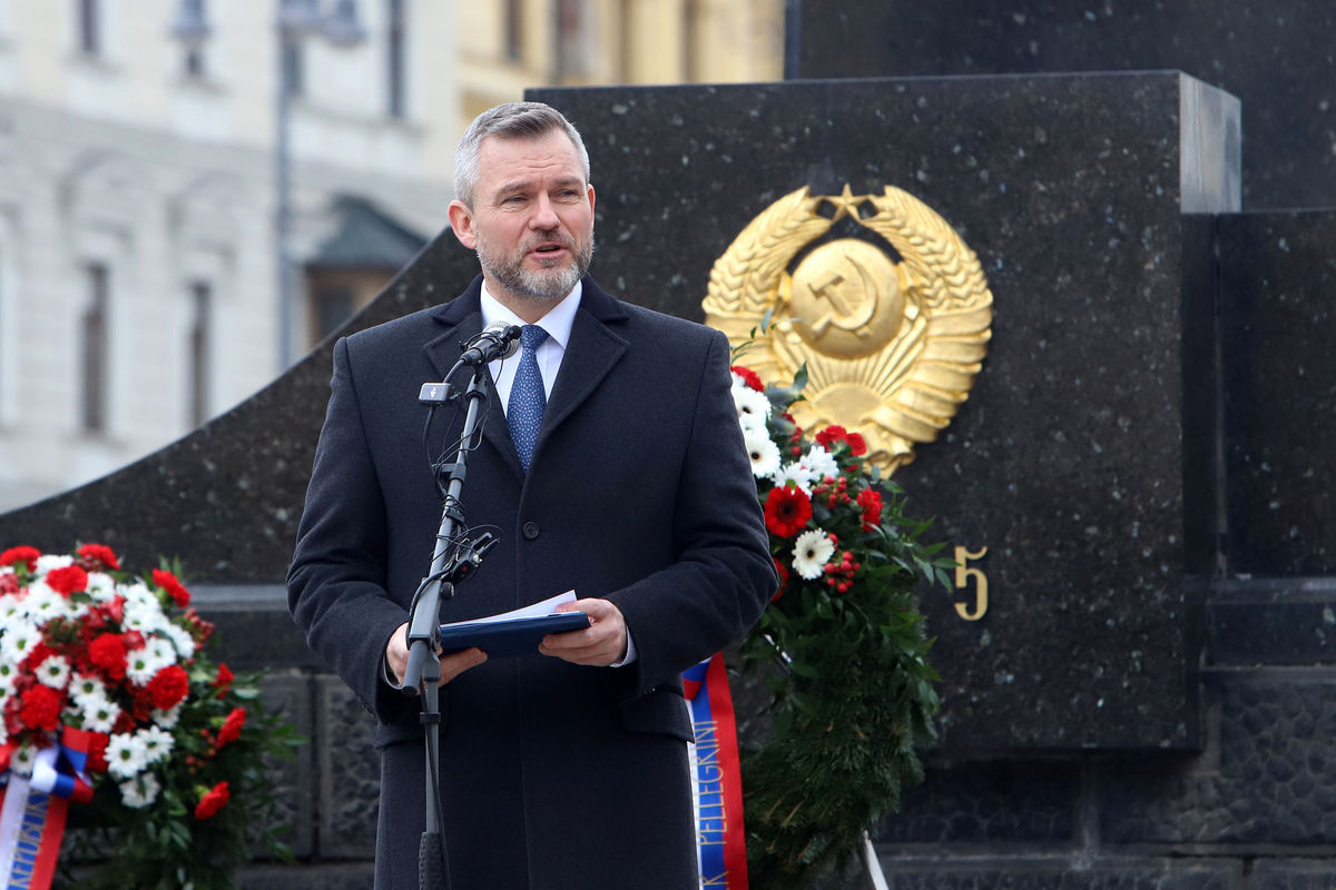 Prezident Peter Pellegrini počas príhovoru pri...