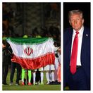 koláž futbal Irán Donald Trump