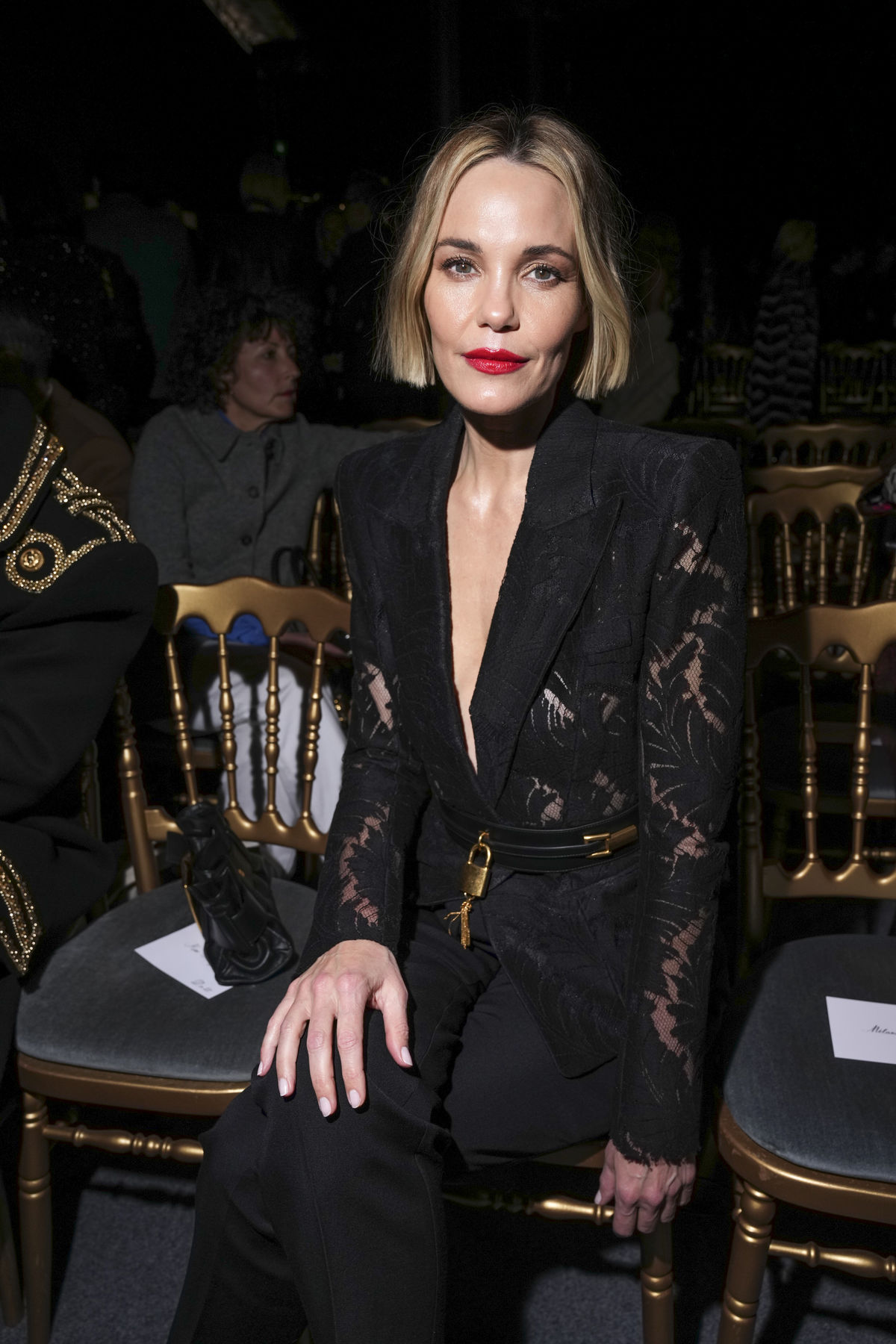 Herečka Leslie Bibb na prehliadke módnej značky...
