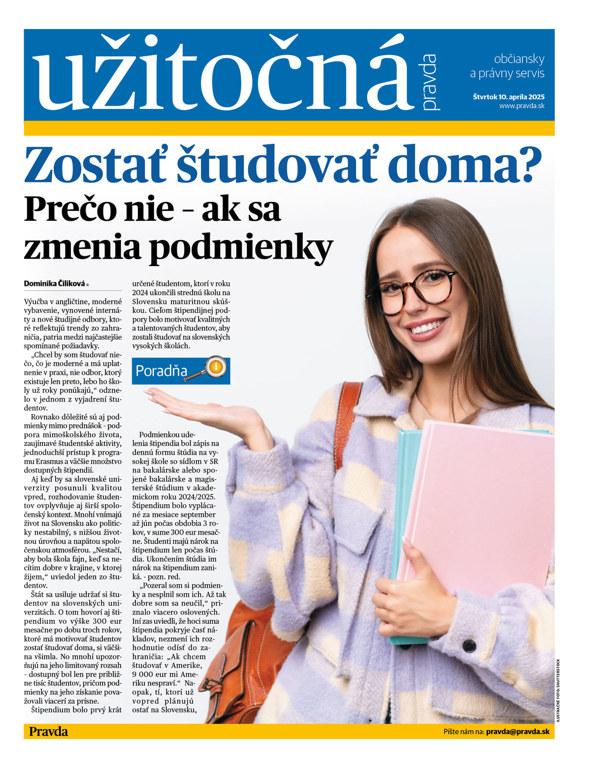 Titulka prílohy Študuj na Slovensku