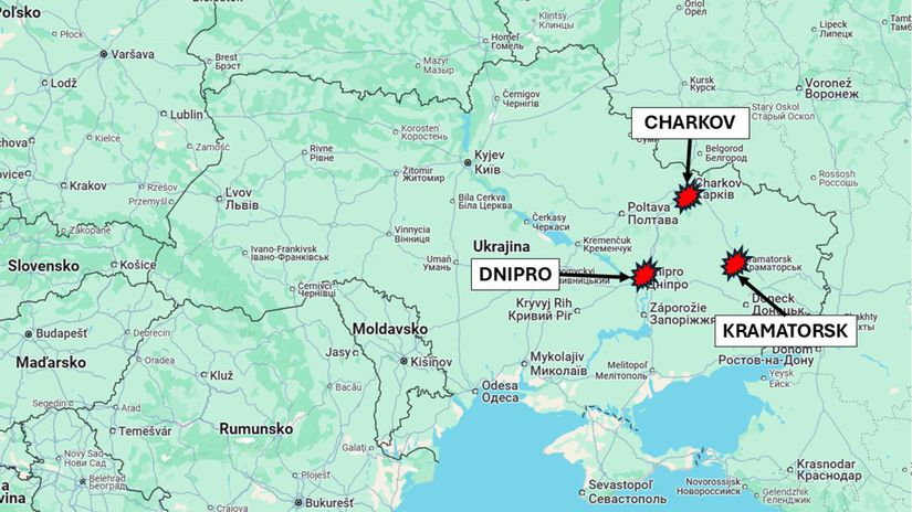 Charkov, Dnipro a Kramatorsk