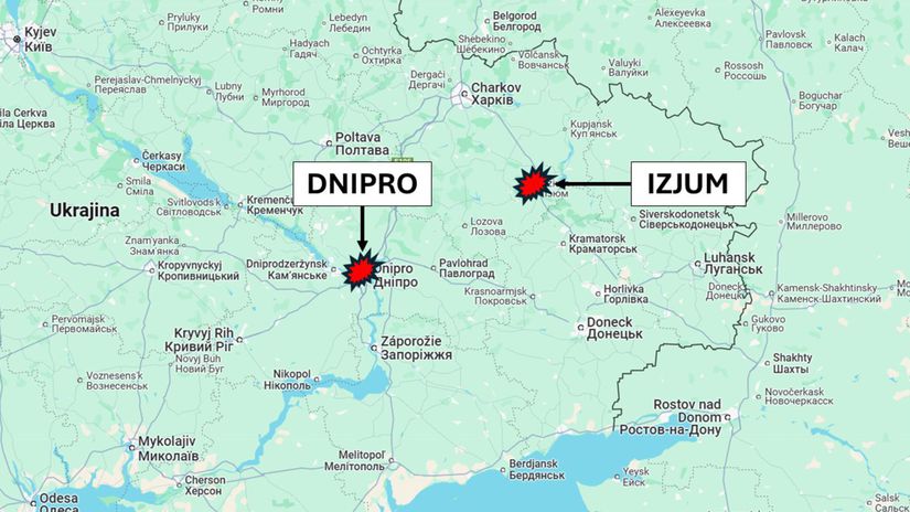 Dnipro a Izjum, Ukrajina