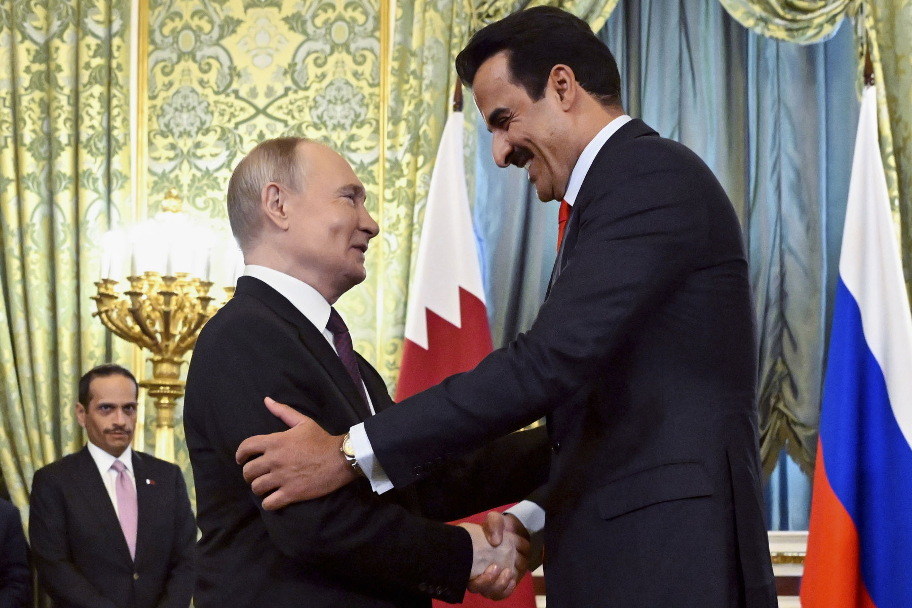 Ruský vodca Vladimir Putin a katarský emir...