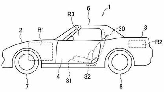 Mazda - patent na nové rozloženie batérií 2025