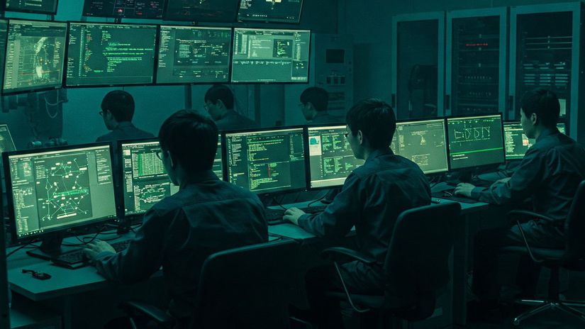 Severokórejskí hackeri - obrázok vytvorený AI