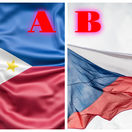 koláž, vlajky, Filipíny, Česko