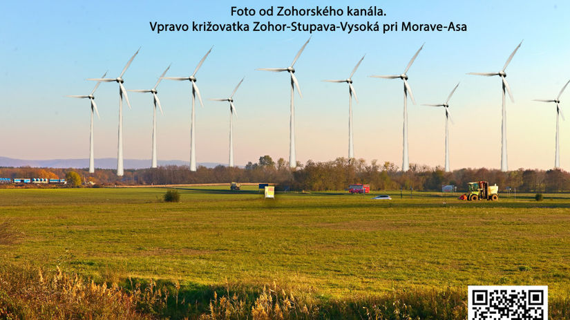 Veterný park Stupava. Vizualizácia: veľkosť...