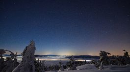 karpaty, zima, nocna obloha
