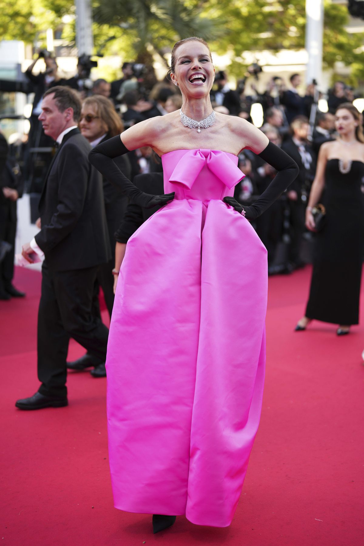 Česká modelka Eva Herzigová v kreácii...