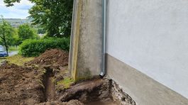 Výkopy pri múroch kostola