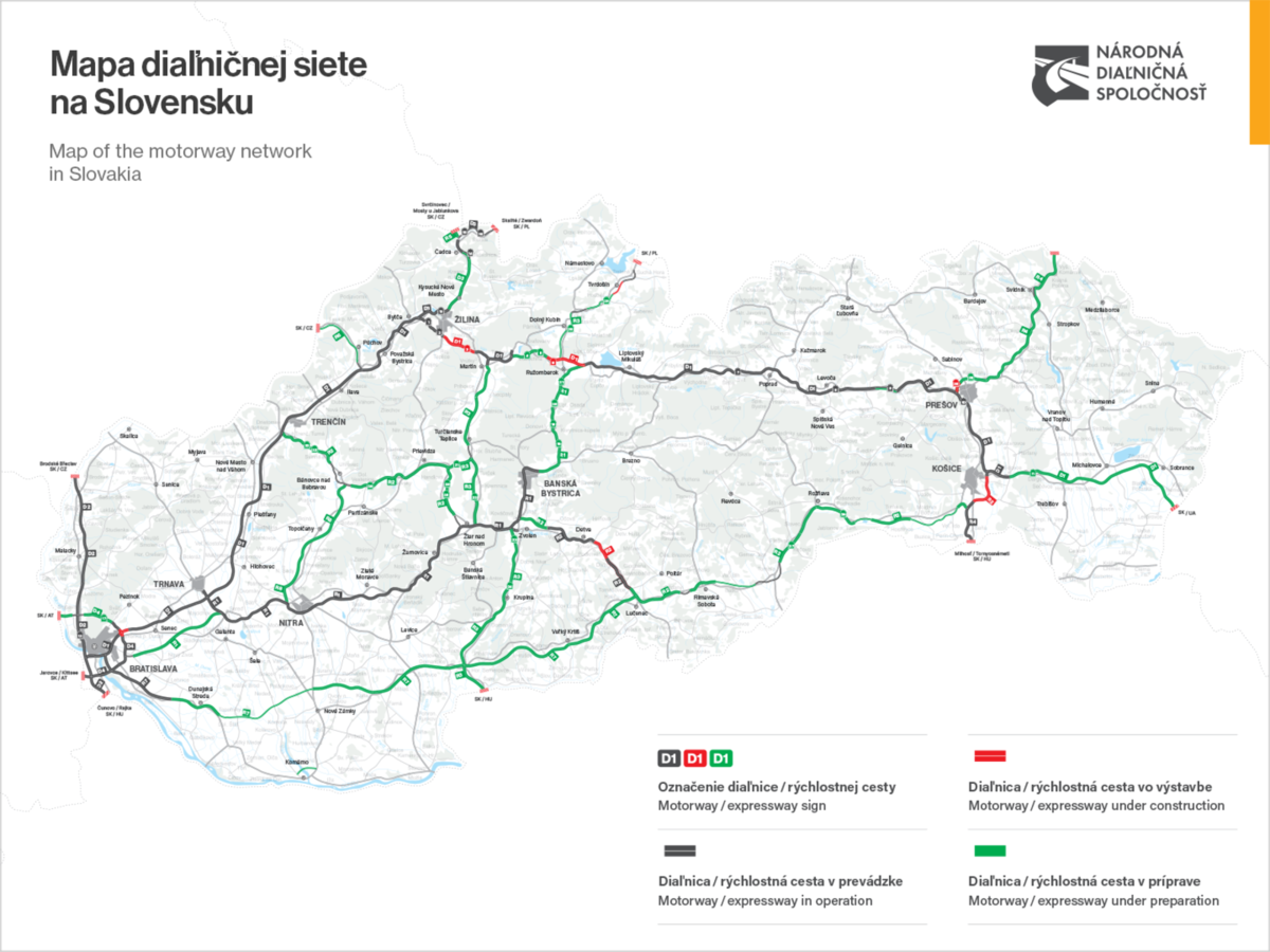 Mapa cestnej siete NDS