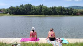 rekreantky, tajch, Nová Baňa