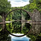 Rakotzbrücke, Lausitz, Park, kamenný most, Sasko, Nemecko