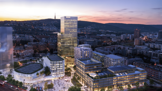 Vizualizácie Istropolisu v noci od Immocap