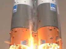 štart ruskej nosnej rakety Sojuz