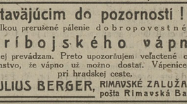 Inzerat propagujuci vapno