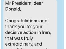 textová správa od Rutteho, Trump