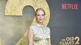 Herečka Uma Thurman na uvedení filmu The Old Guard 2. 