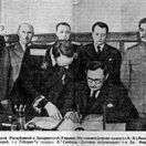 Podpis zmluvy o pripojení Podkarpatskej Rusi k ZSSR