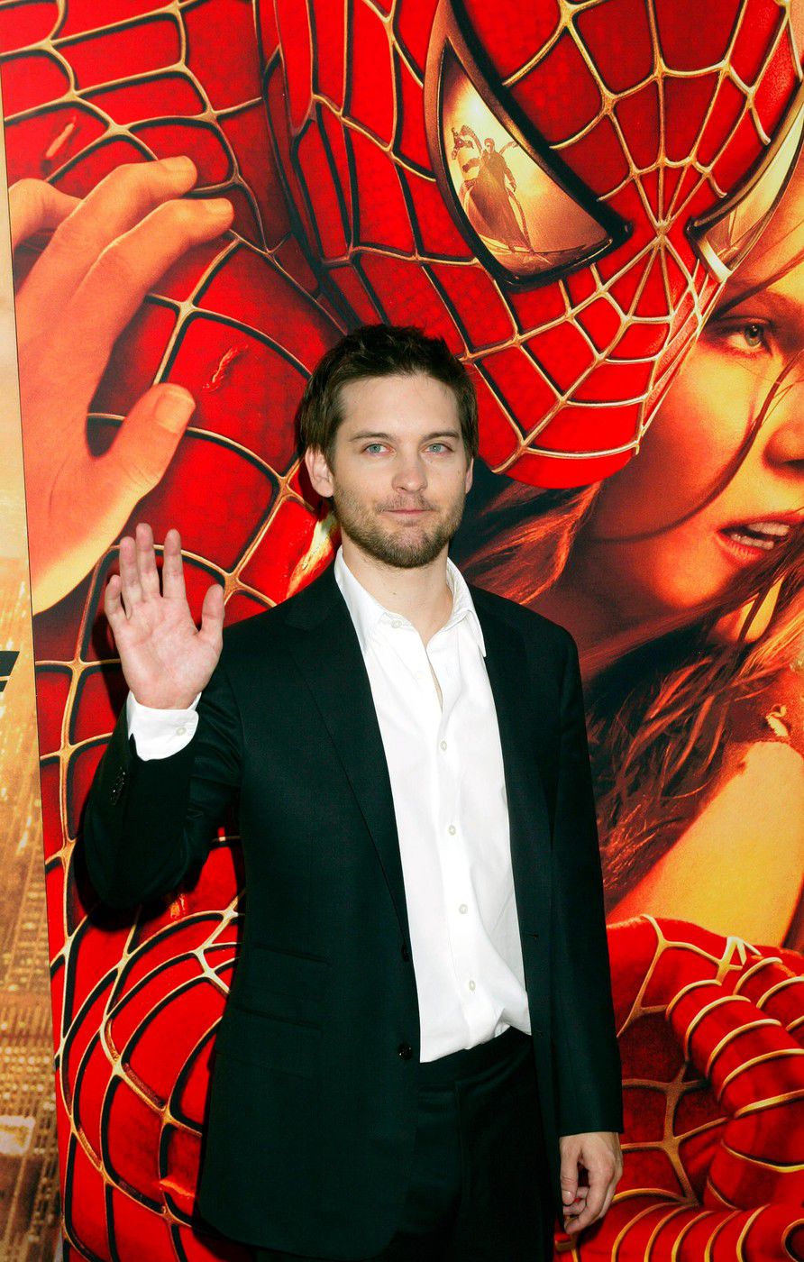 Herec Tobey Maguire na premiére Spider-Man 2 v...