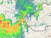 radar, oblačnosť, zrážky, SHMÚ, 3. 7. 2025, 19:20