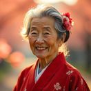 Japonsko, staroba, stará, kimono, Japonka, sakura