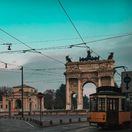 Miláno, Taliansko, električka, Arco della Pace